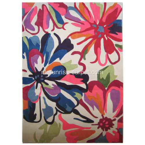 Hand-getuft tapijt & tapijt met bloemmotief